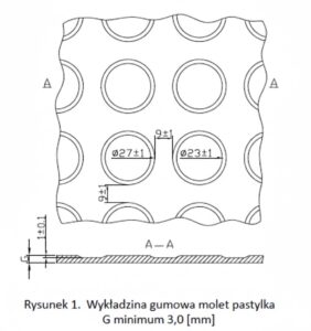 Wykładzina trudnopalna pastylka